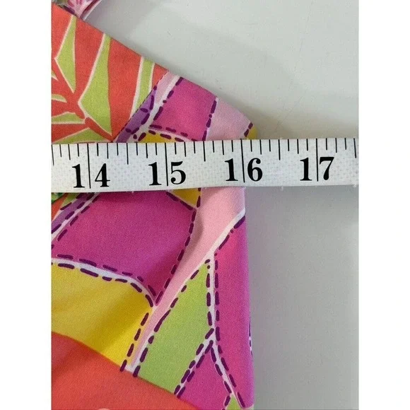 Lilly Pulitzer VTG 90s Dress 4 Fish Turtle Lemon Patchwork Sundress Babydoll - Picture 9 of 10